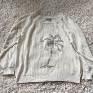 Tommy Bahama Cream Sweater with Palm Design